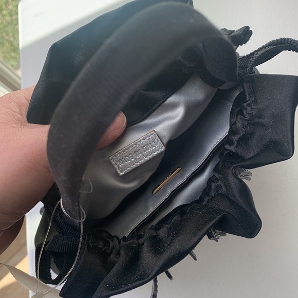 Kate Spade ♠️ Black Silk Bag Cinque Terre Capri Coral Shells Evening Bag NWT 🖤 - Picture 13 of 16